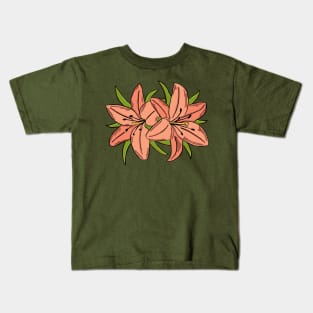 Orange Flowers Kids T-Shirt